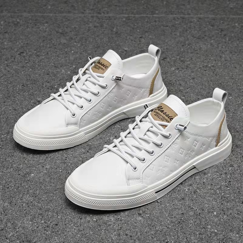 [FreeShip] Giày Sneaker nam da thật màu trắng cao cấp NEW 2022