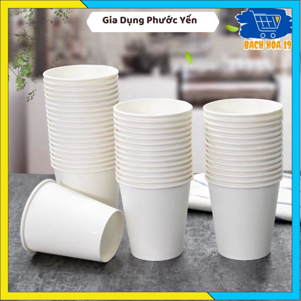 Combo 50 chiếc cốc giấy dùng 1 lần đủ cỡ 200ml 280ml 350ml 500ml-ảnh thật