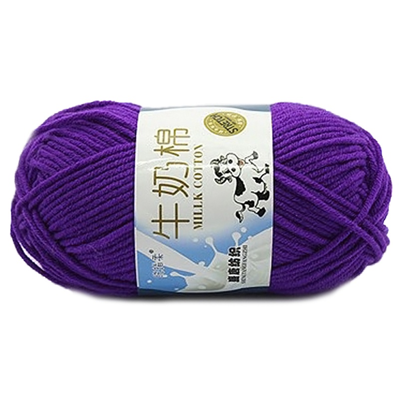 Cuộn Len Cotton Sữa Mềm Dùng Đan Khăn Choàng DIY