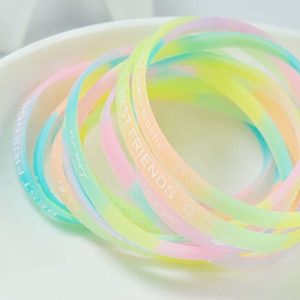 Vòng tay silicon thiết kế in chữ phát sáng trong bóng tối cá tính trẻ trung năng động