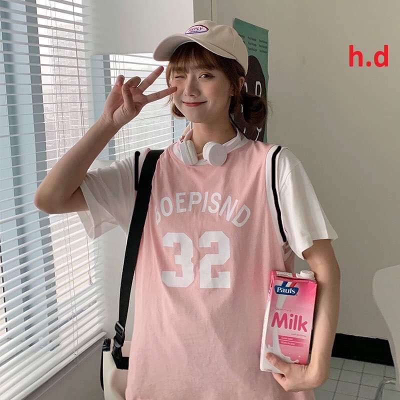 áo thun tay lỡ thể thao bóng chày phối tay số 32