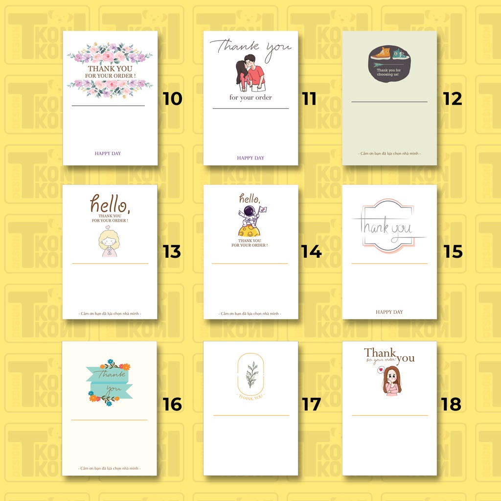 Set 100 Tem Thank You Decal Dán Hộp Carton, Tem Dán Niêm Phong Hộp - Size 10x7cm - Thank You For Your Order