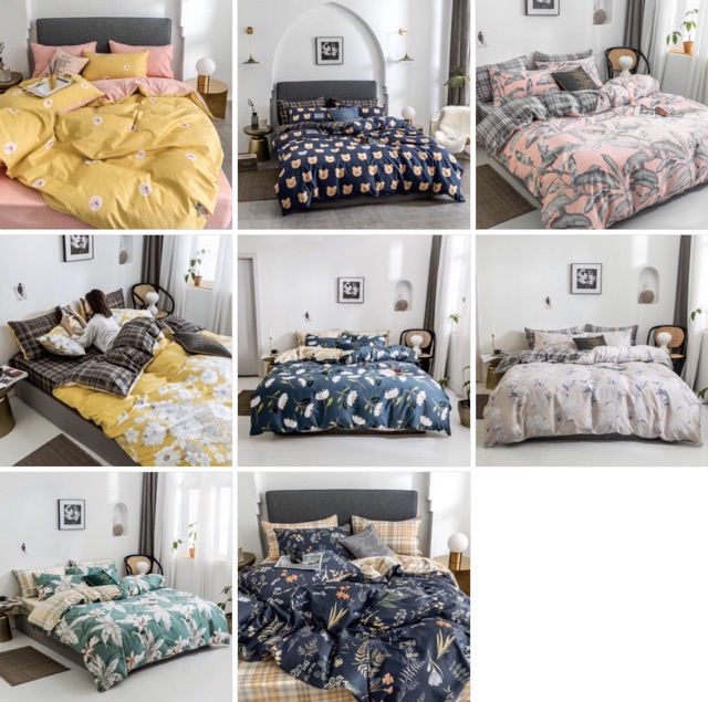 Bộ chăn ga gối cotton lụa tencel 4 món