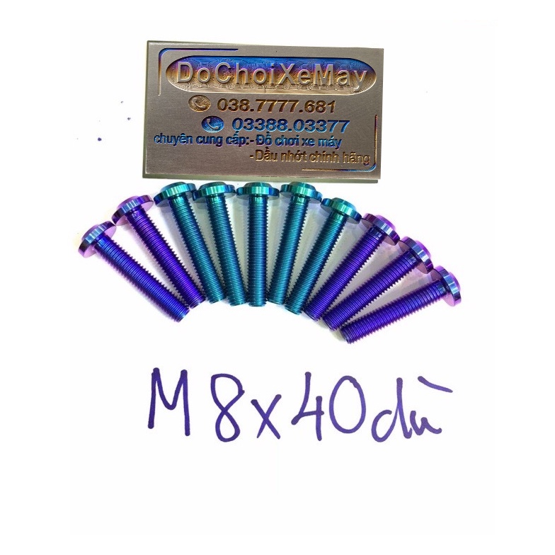 Ốc 8li40 Dù Titan Gr5 gắn ghi đông , treo pô . DoChoiXeMay