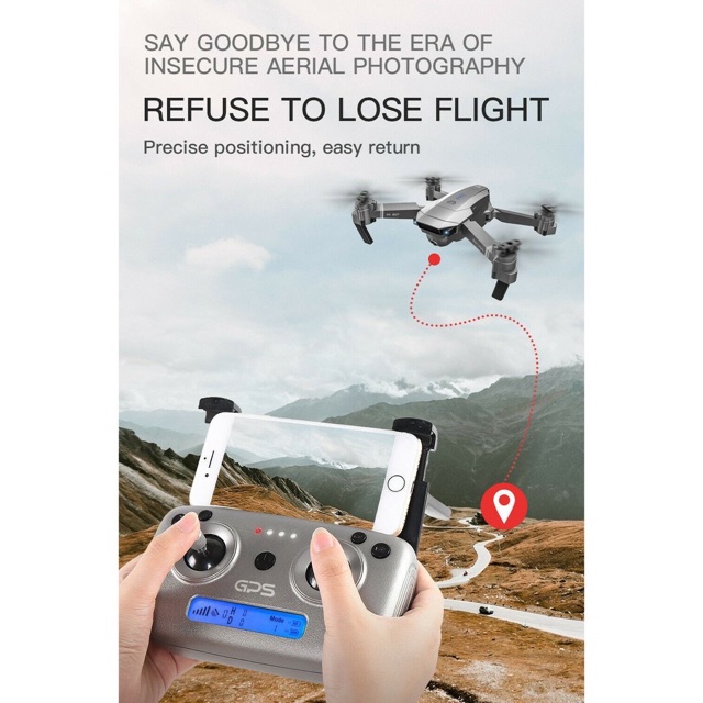 Flycam sg907 camera 4k xoay 90 độ có GPS bay 500m tự bay về & Wifi 5Ghz pin nâng cấp 1600mah