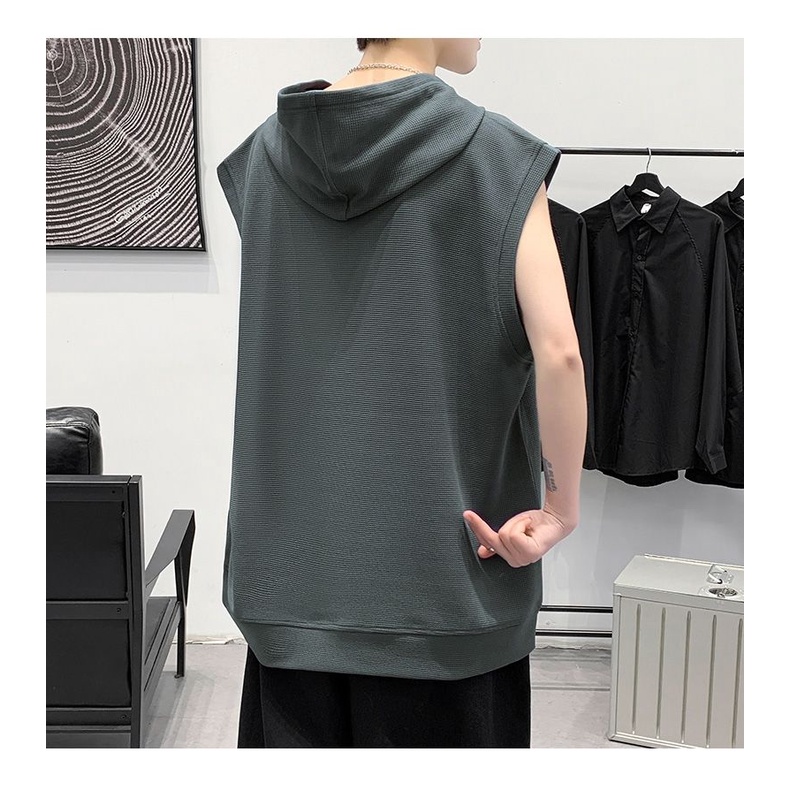 Áo Khoác Hoodie Sát Nách Vải Mỏng Kiểu Hồng Kông Thời Trang Mùa Hè Cho Nam Và Nữ