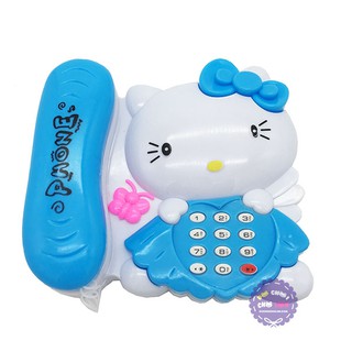 Đồ chơi điện thoại bàn mèo Kitty dùng pin có đèn nhạc 988-2A