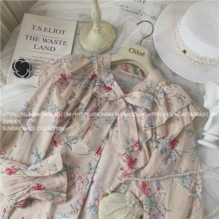 [ORDER] ÁO HOA SƠ MI CỔ NƠ
