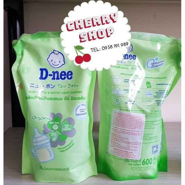 Nước rửa bình sữa D-nee Organic túi 600ml (hàng có tem cty Đại Thịnh)