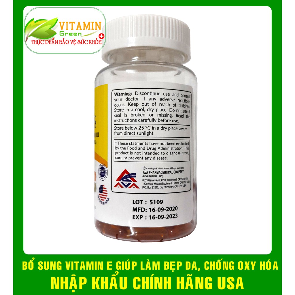 LUVITAS NATURAL 400IU BỔ SUNG VITAMIN E TỰ NHIÊN GIÚP ĐẸP DA, CHỐNG LÃO HÓA | NHẬP KHẨU CHÍNH HÃNG USA