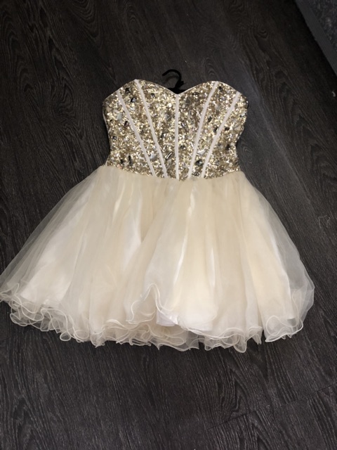 Đầm kim sa phối voan lưới