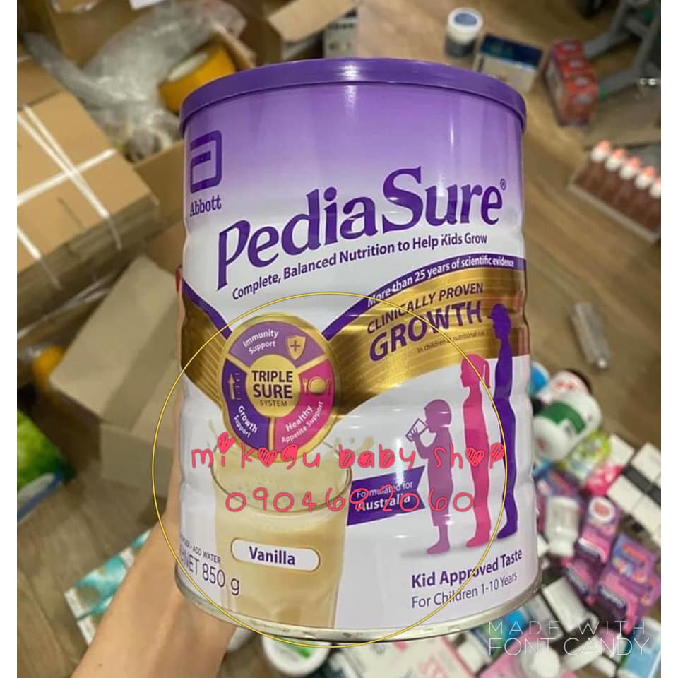 sữa PediaSure Úc nắp tím 850g