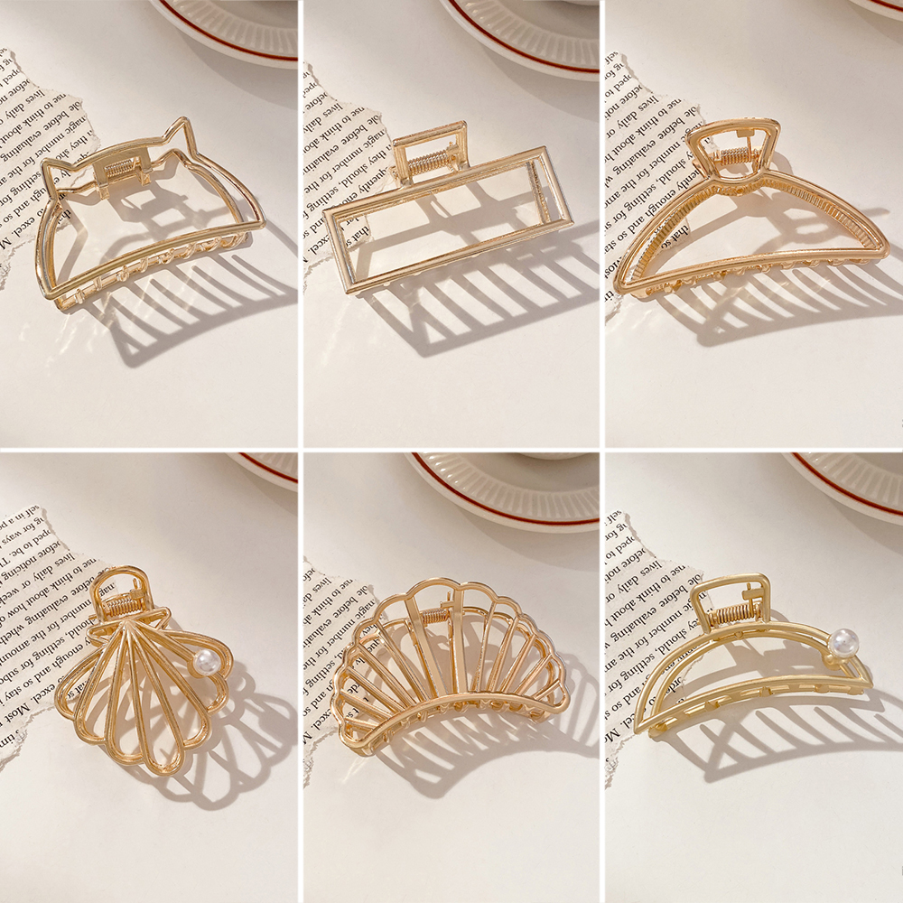 Kẹp càng cua đính ngọc trai cỡ lớn đơn giản thời trang Hàn Quốc cho nữ