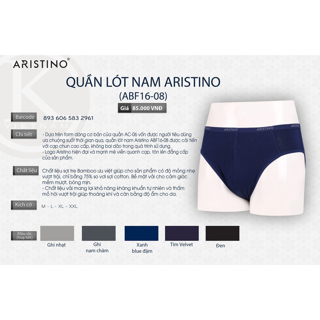 ⚡COMBO 3C⚡ Quần lót tam giác, sịp tam giác  Cạp Nhỏ THOÁNG MÁT, kháng khẩu, khử mùi bảo vệ sức khỏe- ABF16-08
