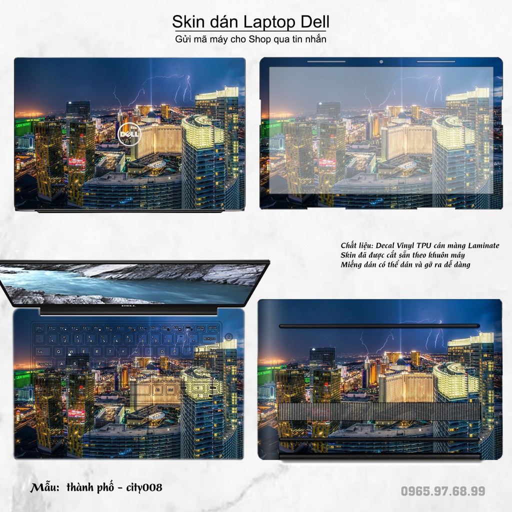 Skin dán Laptop Dell in hình thành phố nhiều mẫu 2 (inbox mã máy cho Shop)