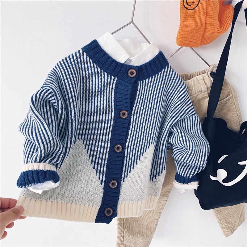 Áo Khoác Cardigan Dệt Kim Phiên Bản Hàn Quốc Mùa Thu Dễ Phối Đồ Cho Bé Trai Chil