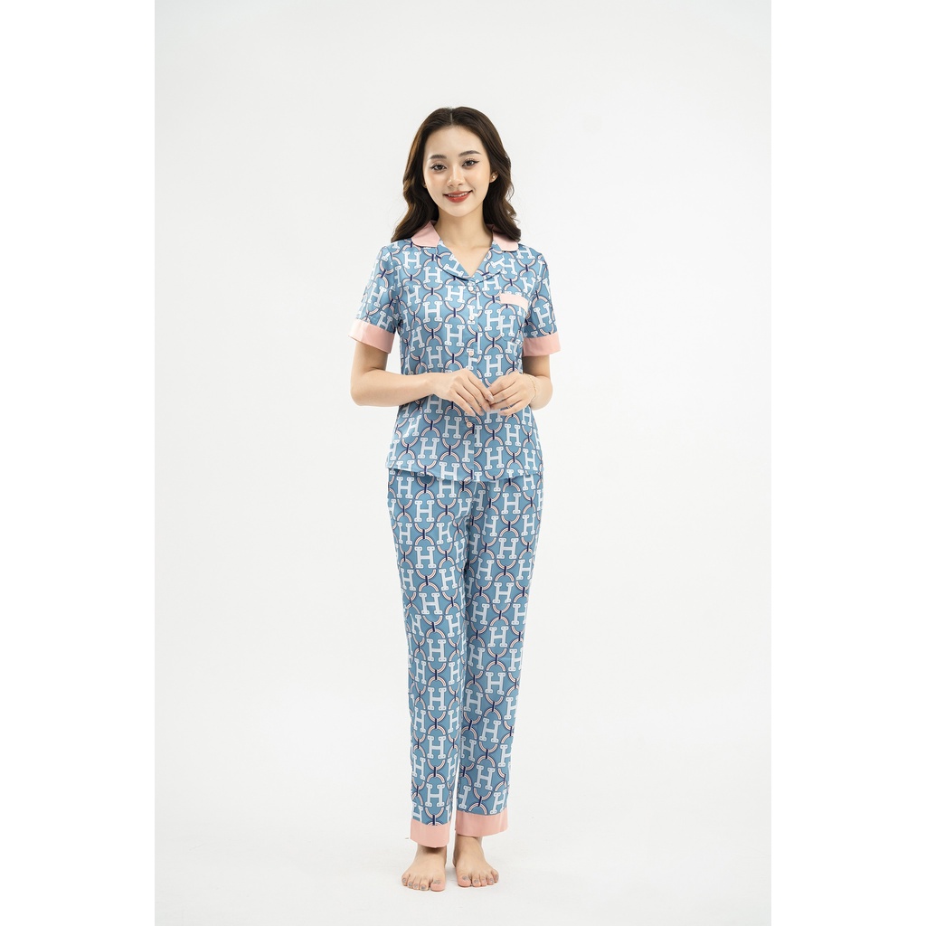 Đồ Bộ Ngủ Pijama VADESI Lụa Cao Cấp Tay Cộc Quần Dài  Nhiều Họa Tiết Chất Lụa Luxury Mát Mềm Thấm Hút Phom Sang Xịn