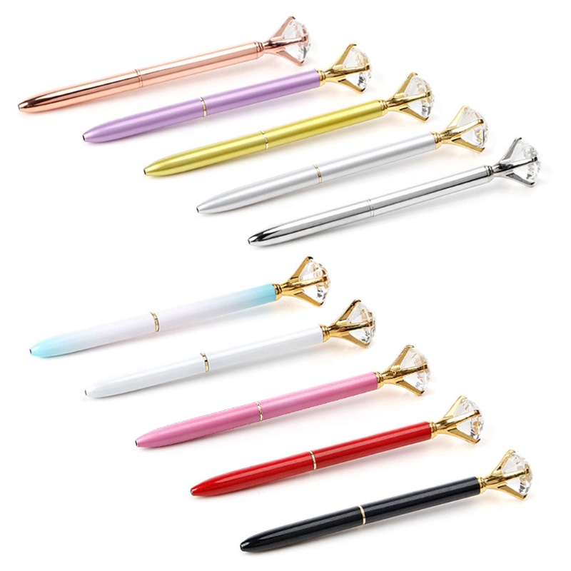 Bút Bi blg Bằng Kim Loại Cỡ Lớn Đính Đá Thời Trang Cho Học Sinh / Văn Phòng