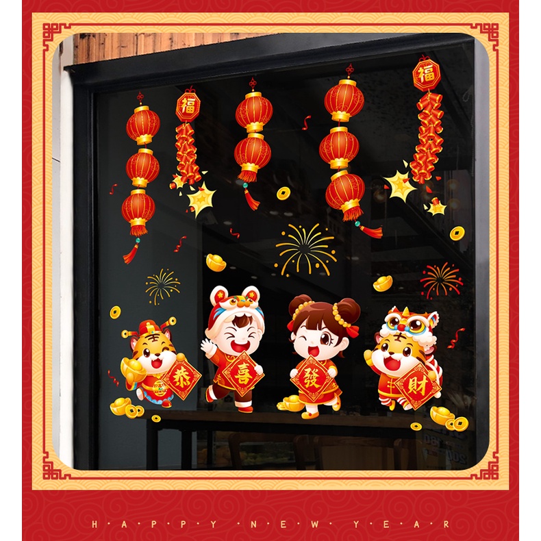 [ TỔNG HỢP] Các mẫu Decal dán tường, dán cửa kính decor các mẫu trang trí tết,lì xì năm mới 2022 | BigBuy360 - bigbuy360.vn