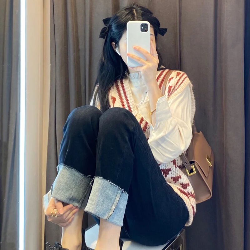 Áo dệt kim cổ chữ v thiết kế mới thời trang mùa xuân thu cho nữ