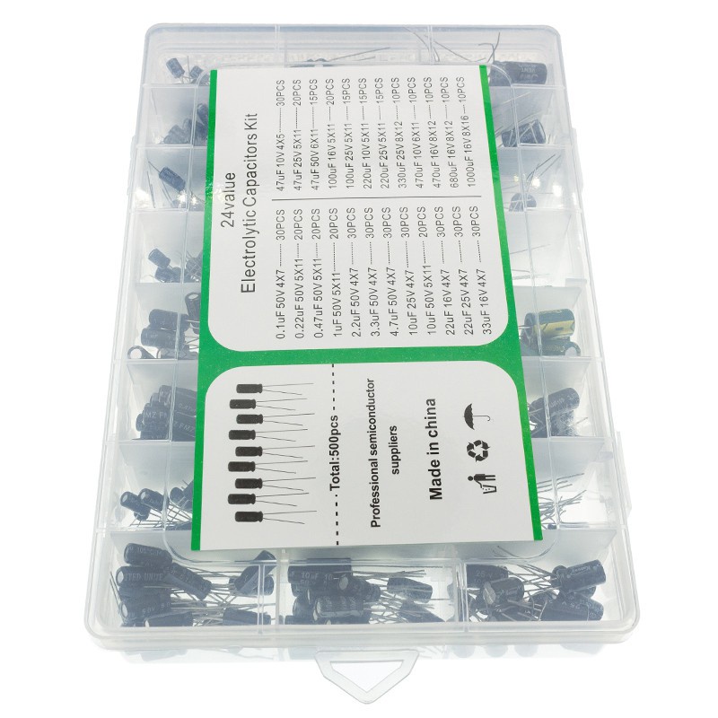 Set 500 Tụ Điện Nhôm 0.1UF-1000UF 24V 16-50V Chuyên Dụng