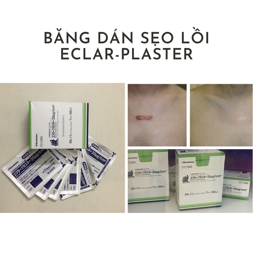 MIẾNG DÁN ÉP SẸO LỒI ECLAR PLASTER HISAMITSU NHẬT BẢN 7,5cm 10cm