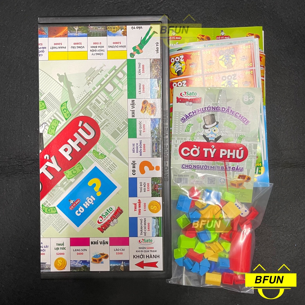 [Loại lớn] Cờ Tỷ Phú Monopoly Bàn NHỰA Cao Cấp 42 x 42cm Trò chơi Rèn Luyện Tư Duy Tài Chính - BỐ KHỦNG LONG