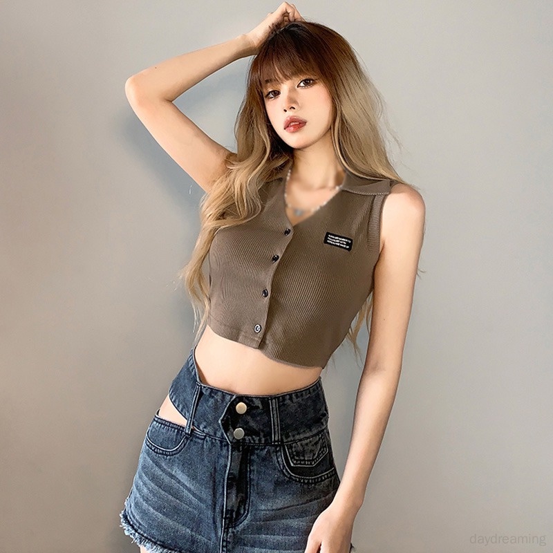 Áo Tank Top Không Tay Dáng Ôm Phong Cách Thời Trang Retro Dành Cho Nữ