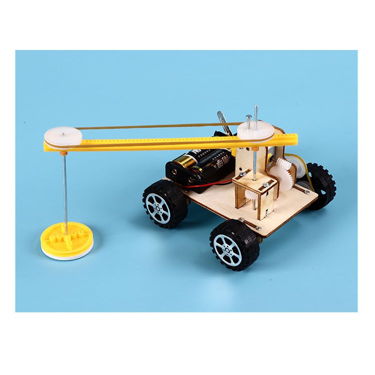 Đồ Chơi Lắp Ráp Robot Lau Nhà, Đồ Chơi Gỗ Xe Oto Quét Dọn, Đồ Chơi Khoa Học Tự Làm J-50 DIY Wood Steam