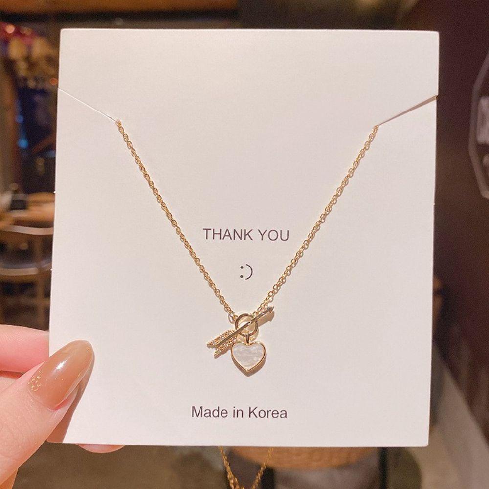 AROMA Vòng cổ Mặt Hình Trái Tim Vỏ Sò Sang Trọng Cho Nữ