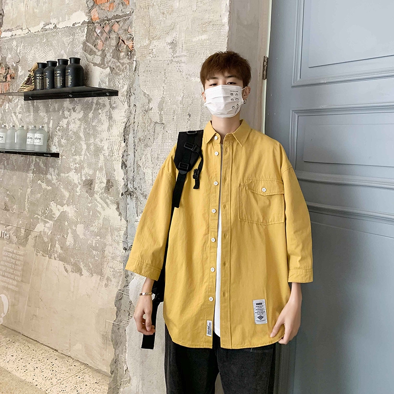 Summer Fashion Men's Summer Fashion Short Sleeve Shirt With Plain Color