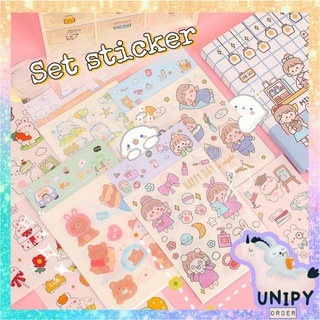 Set 4 Tấm Sticker Nhãn Dán Hoạt Hình Trang Trí Đáng Yêu
