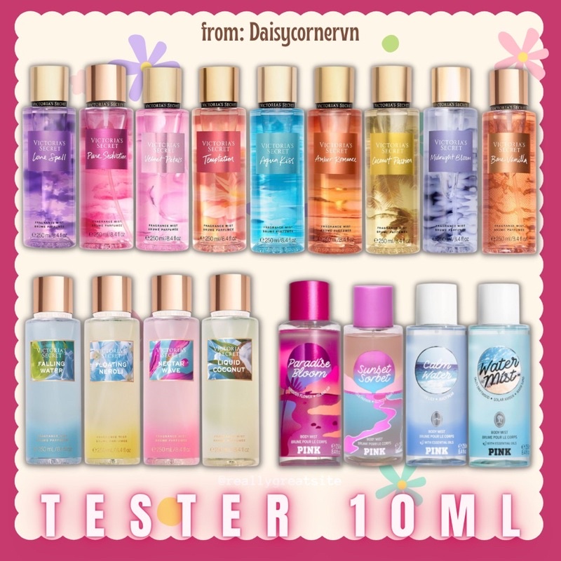 [10ml_Link 1] Xịt thơm Body Mist Victoria Secret Test 10ml nhiều mùi