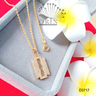 Dây chuyền nữ dạng xoắn mặt lưỡi lam đính đá thiết kế bền màu cao cấp Orin D4147