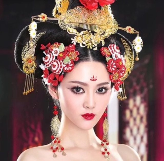 Hình xăm chu sa hình dán trán cổ trang kích thước 3,9x5,9cm