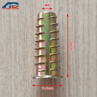 Ốc Cấy Gỗ Có Tai M6x25