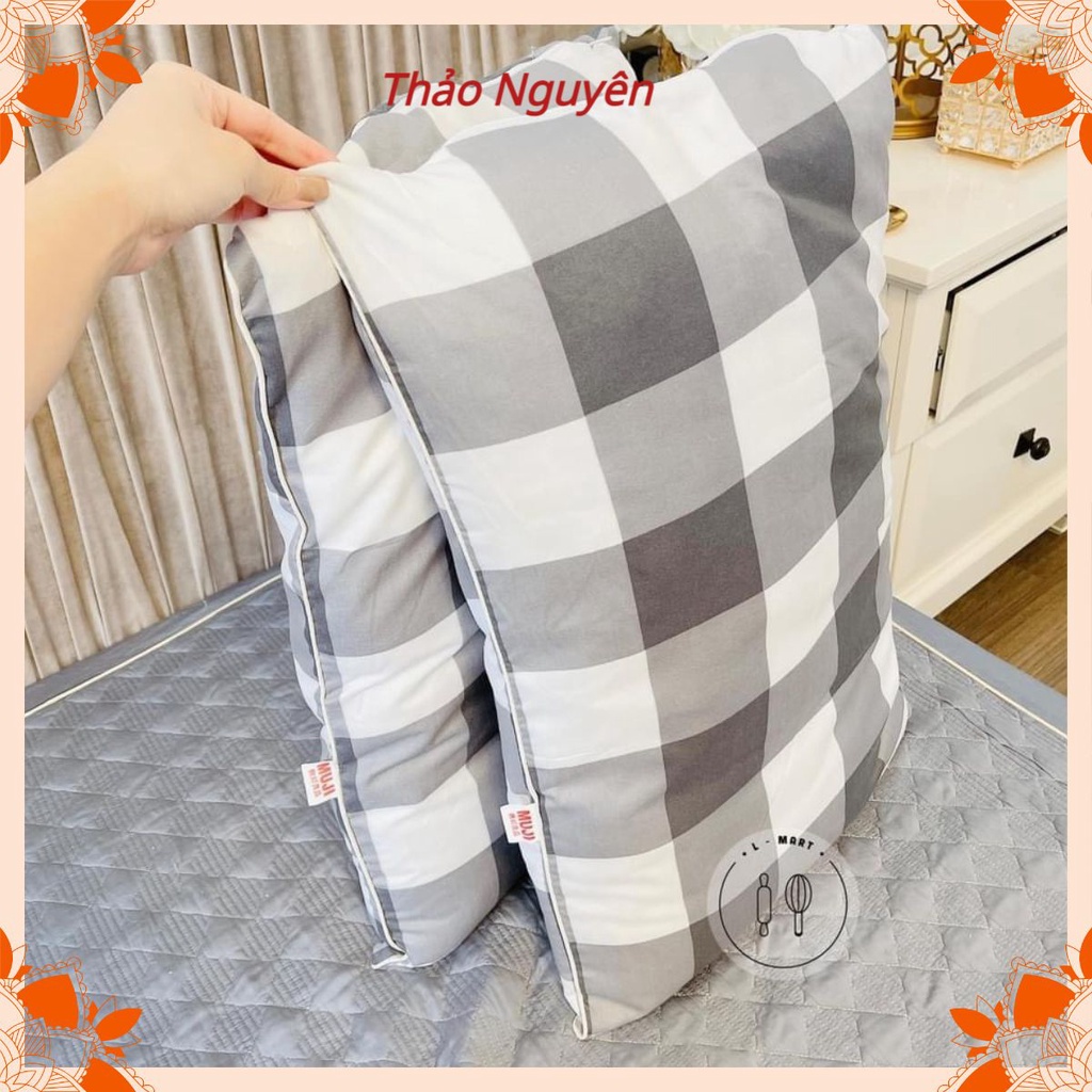 COMBO 2 Ruột Gối Muji Kẻ Caro Hàng Xuất Nhật