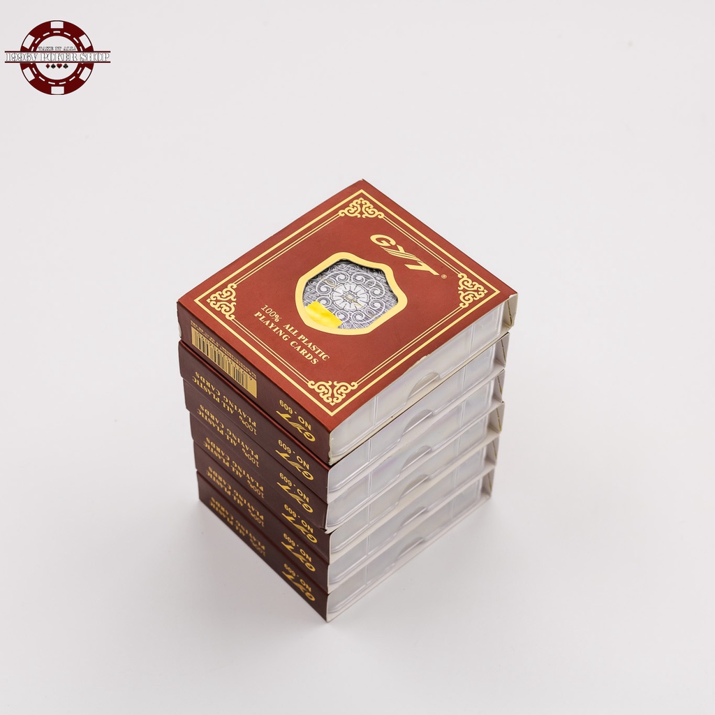 Combo 6 bộ bài tây nhựa Poker size, bài poker plastic card GYT No 609 số to Jumbo chống nước - 1996V Poker Shop