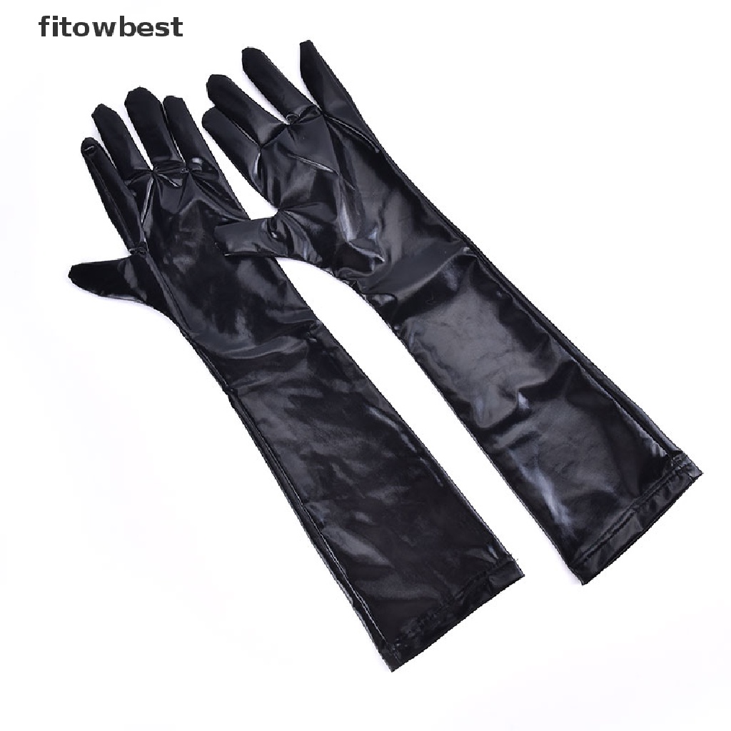 Găng Tay Da PU Dài Phong Cách Punk Hip Hop QDD