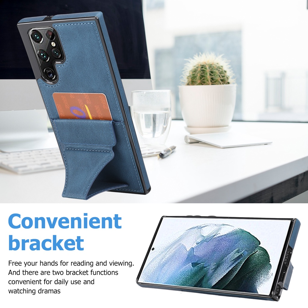 Ốp Điện Thoại Có Ngăn Đựng Thẻ Cho Samsung Galaxy S21 S22 S23 Plus Ultra Note20 Ultra S21 FE