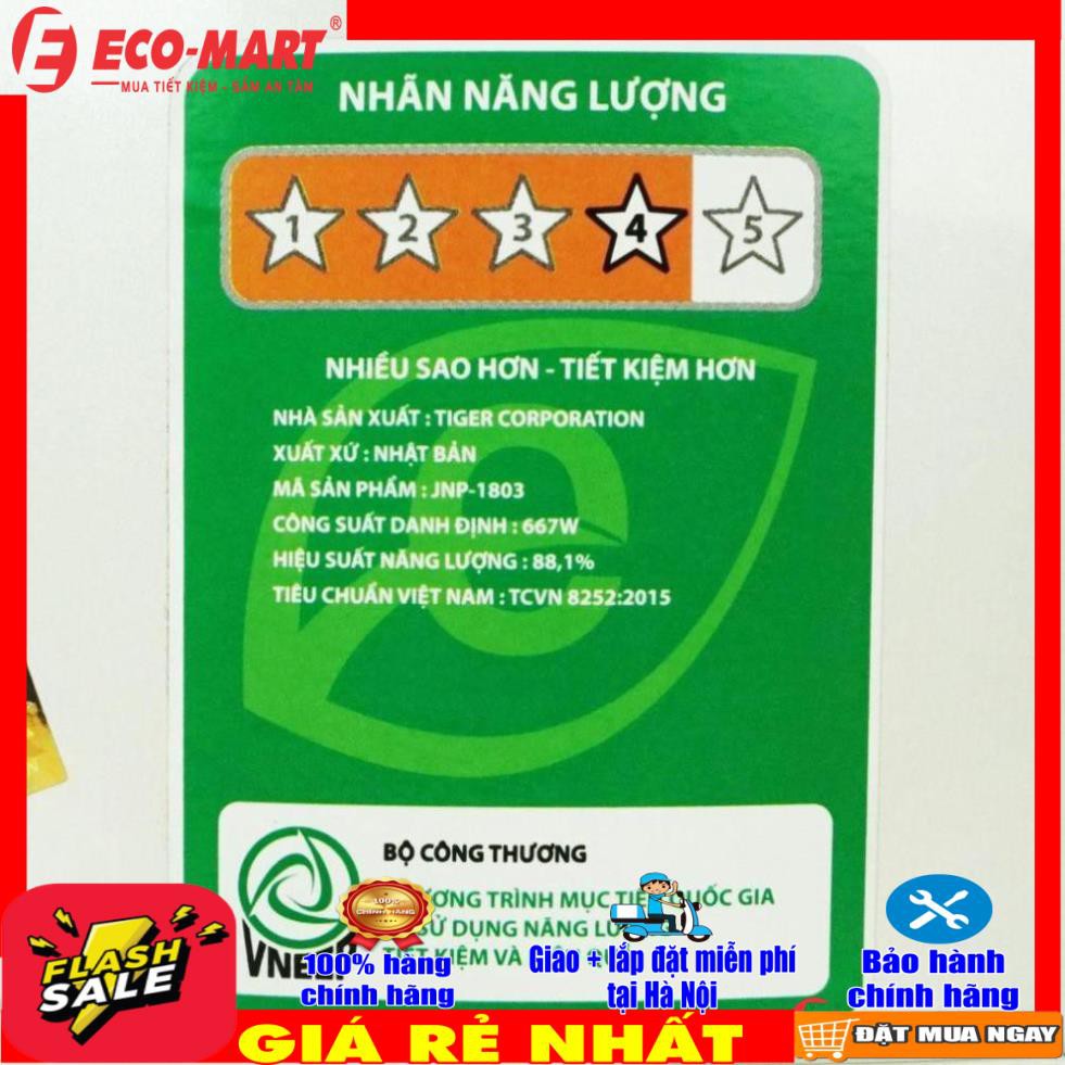 Nồi cơm điện Tiger JNP-1803 1.8 lít Nhật Bản