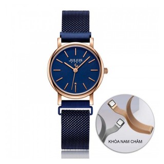 Đồng hồ nữ julius js-024d dây thép kính saphire