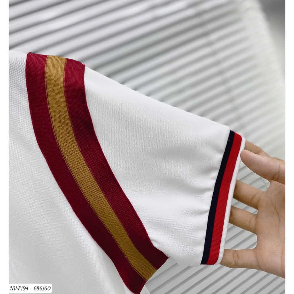 Áo Polo Nam Gc Phối Họa Tiết Viền Vai Và Hình Thêu Ong Ở Ngực - Áo Cổ Bẻ Nam Gc Chất Vải Gai Cao Cấp DT FASHION MENWEAR