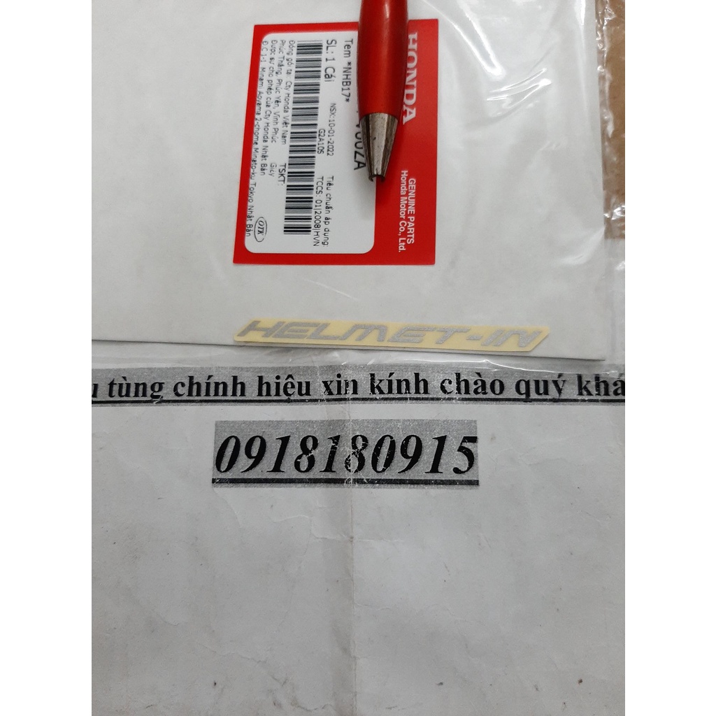 Tem helmel in honda tem sườn honda