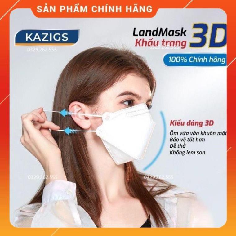 (Sale) Khẩu trang 3D Land mask sét 6 cái phong cách KF74 Hàn