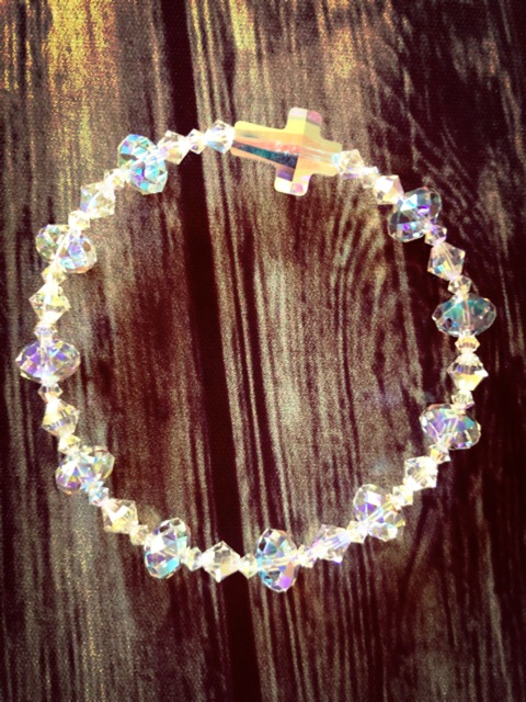 Vòng Tay Pha Lê Áo Chuỗi 10 Kinh Hạt Bánh Cam 8ly