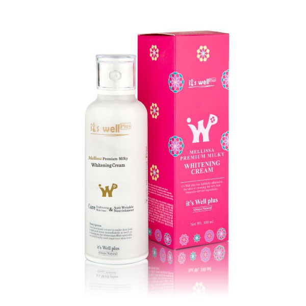 Kem trắng da tức thì, siêu dưỡng trắng an toàn không Parabel - It's Well Plus 100ml  (Tặng 01 Sữa rửa mặt 150)