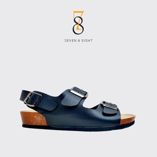 Sandal Siêu Nhẹ Quai Ngang Đế Bệt Ba Khóa Seven & Eight 3cm - D0009