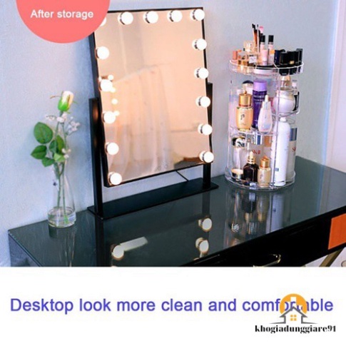 Kệ mỹ phẩm xoay 360 độ để bàn Loại 1