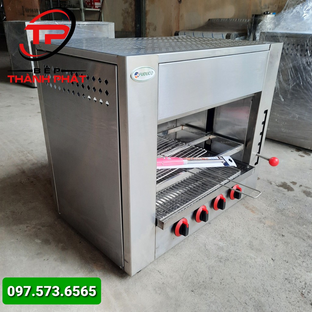 Lò Nướng Salamander 4 họng, Bảo hành 2 năm, Họng gang đúc siêu bền